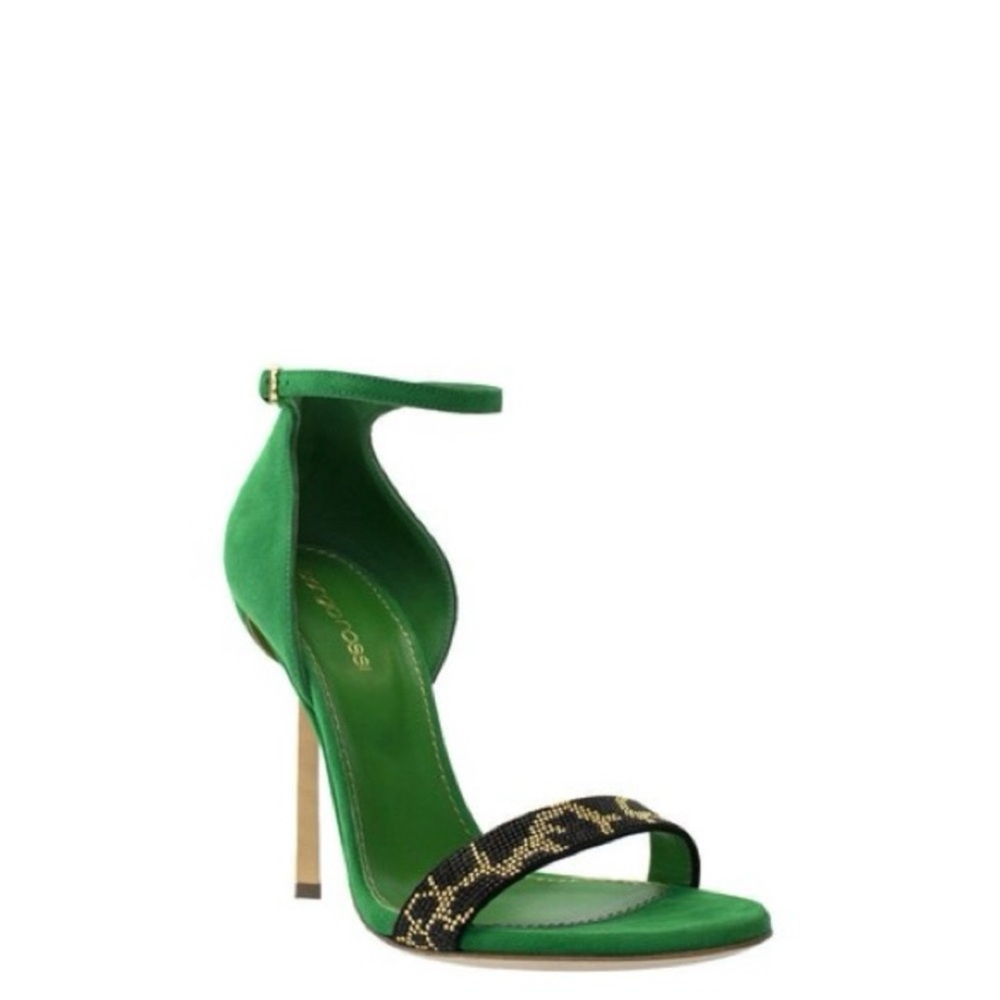 Sergio Rossi Green and Black High Heel Sandals